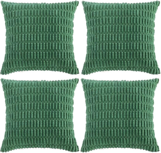 Fancy Homi 4 Packs Decorative Throw Pillow Covers for Living Room Couch Bed, Modern Farmhouse Boho Home Décor Accent Cushion Case, 18" x 18", Green