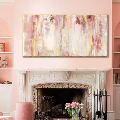Abstract Pink Wall Art/Framed Artwork Wall Art/Oil Painting Home Decoration/Modern Art for Bedroom Living Room Home Office 20x40 Inches