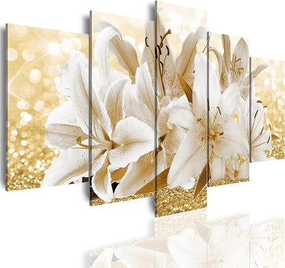 LUDUHU Arts Modern Flower Theme Wall Art - Abstract Orchid Canvas Wall Decor Flower Abstract Painting Still Life Canvas Wall Art for Home Decor (H,Oversize 60x30inch)