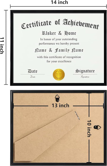 ELSKER&HOME 11 x 14 Frame Black 12 Pack, Certificate Award Document Diploma Frame Multi Pack, 11x14 Picture Frame for Wall & Tabletop Mounting in Horizontal or Vertical Format