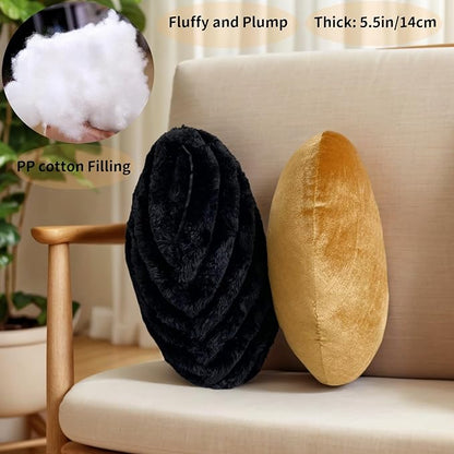 16 Inch Black Heart Pillow Cute Decorative Throw Pillows, Heart Shaped Soft Fluffy Faux Fur Pillows Cushions for Couch Chair Bed Bedroom Room Home Decor Aesthetic (1, Black, Medium-16 x13)