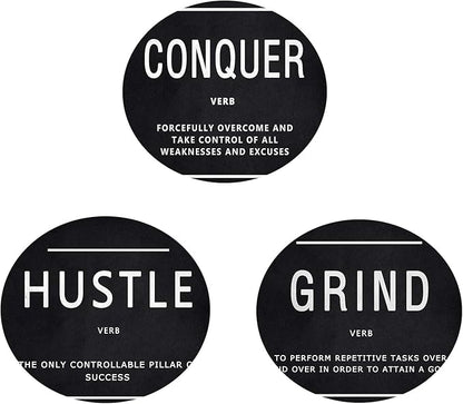 KAWAHONE Success Quotes Wall Art, Grind Hustle Conquer Motivation Wall Poster Framed Positive Sayings Wall Hanging Inspirational Quotes for Home Office Workplace - 20x28inx3pcs