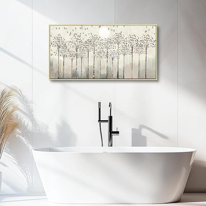 hyidecorart Natural Wood Framed Canvas Wall Art For Living Room Large Wall Decorations For Bedroom Room Office Wall Decor Abstract Scenery Wall Painting Prints Pictures Artwork Home Boho Wall Decor