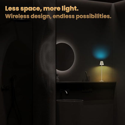 Timjorman RGB Palm-Sized Cordless Table Lamp, Rechargeable Touch Metal Bedside Lamp, 3 Brightness 3000K Warm Light, Small Table Lamp for Bedroom, Restaurant, Patio, Camping (Champagne Gold 1 Pack)
