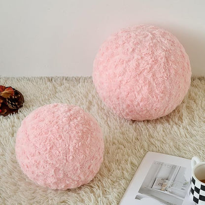 Ball Pillow, Decorative Round Pillow for Couch n, Circle Throw Pillows, Perfect Ball Pillows for Couch, Stylish Decorative Pillows, Versatile Round Throw Pillow (Pink, Mini-8.6 Inches)