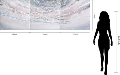 Empire Art Direct Abstract Wall Art Textured Hand Painted Canvas by Martin Edwards, Triptych, 32" x 32" each, Heavens 1