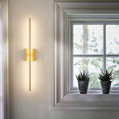 KARTOOSH Battery Operated Wall Sconces with Remote Control, Dimmable Wall Sconces Set of Two, 350°Rotate, 3000K LED Gold Wireless Wall Light for Living Room, Hallway, Bedroom, 24.4 Inch (2 Pack)