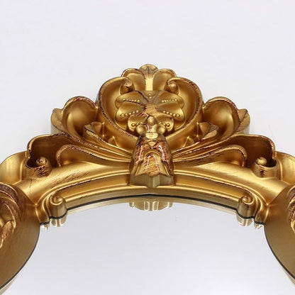 Eaoundm 16.5 x 11 inch Vintage Mirror Antique Mirror Decorative wall Mirror Shield Shape (Brush Gold)