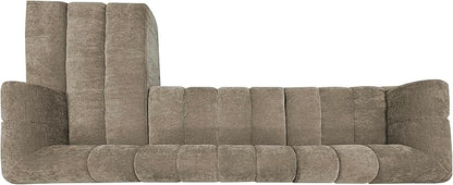 GDFStudio 122" Modern L-Shaped Sectional Sofa with Chaise Lounge,Skin-Friendly Fully Compressed Sponge Couch,High-Density Foam Cushions,Right Hand Facing,Lounge Seating for Living Room,Espresso