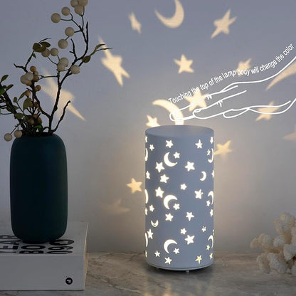 Star & Moon Night Light - USB Rechargeable Portable Bedside Lamp, Adjustable Color Lamp for Kids, Women, Bedroom, Home Décor, Gift for Mom, Nursery, Birthday & Holiday Gifts