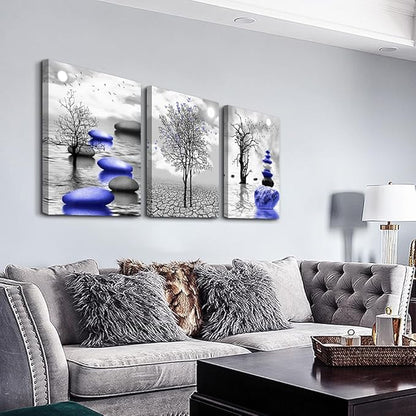 TTHYUEWS Large Wall Art - Modern Decor for Living Room, Bedroom & Office - Abstract Black & White Canvas Prints (3 Piece Set)