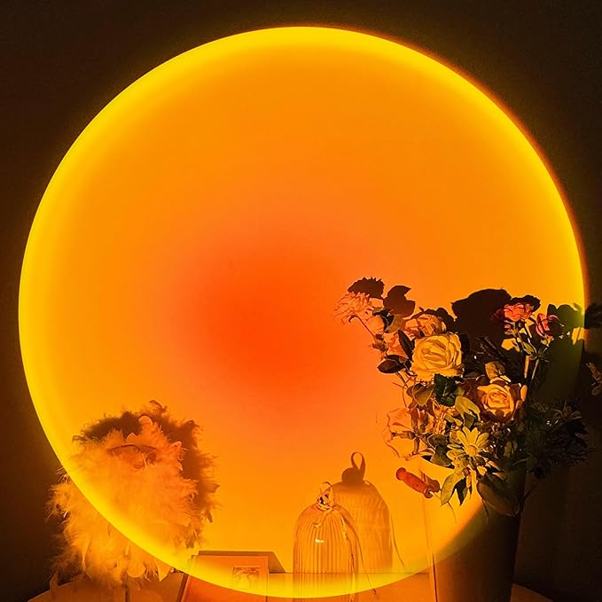 XEBKOR Sunset Lamp Projector,360 Degree Rotation Sun Lamp Led Night Light with USB Port,Sunset Lamp for Room Decor, Photography,Tiktok Live,Christmas Gift for Women