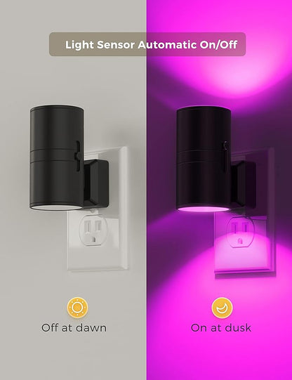 L LOHAS LED Night Light, Night Lights Plug into Wall, Color Changing Nightlight RGB with Light Sensor, Home Decor for Kids Gifts, Halloween, Christmas, Holiday, Hallway Bedroom Kids’ Room, 2 Pack