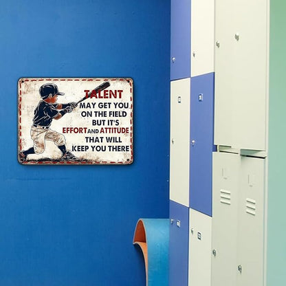 Vintage Tin Sign Baseball Decor for Boys Room Baseball Wall Decoration Motivational Quote Baseball Sign Baseball Posters For Boys Bedroom Wall Decoration 8x12 Inch