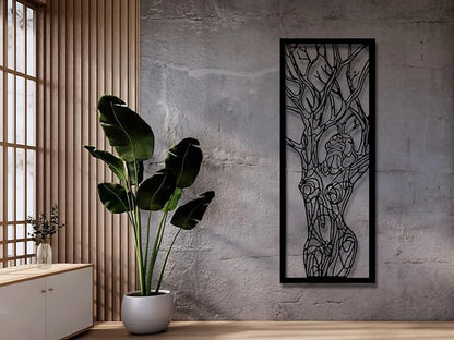 Vailla Wood Wall Art Decor Wall Hanging Sculpture Modern Home Decoration Hangings Large Wooden Wall Arr 3D Textured Sculptures for Living Room Bedroom Office Dinnig Room