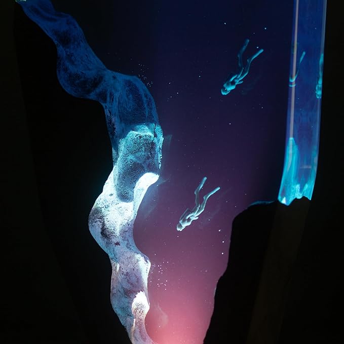 Epoxy Resin Lamp, Ocean Night Light,Artistry Home Decor Bedside Nightlight, Unique Resin Lighting, Nightstand Decorations for Bedroom, Suitable for Holidays(6inch-Two Divers)