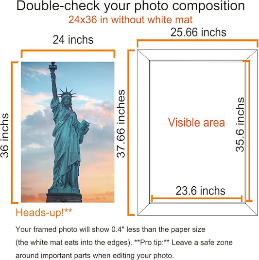 SESEAT 24x36 Frame Rustic Brown Set of 6, Gallery Poster Picture Frames for Wall Mounting