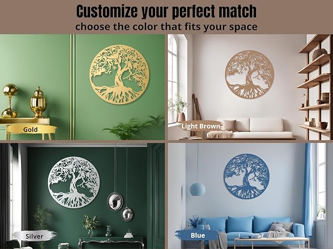 Vailla Tree Ring Wall Art Wall Art 3D Wooden Wall Decor Round Wood Hanging Sculpture Modern Home Decoration Textured Sculptures for Living Room Bedroom Office Dinnig Room Family Tree Wall Decor