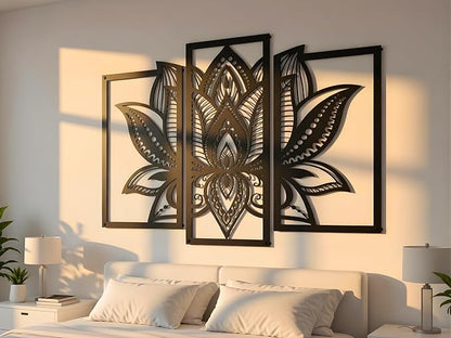Vailla Wood Wall Art Decor Wall Hanging Sculpture Modern Home Decoration 3 Panels Nature Wall Hangings Large Wooden Wall Arr 3D Textured Sculptures for Living Room Bedroom Office Dinnig Room