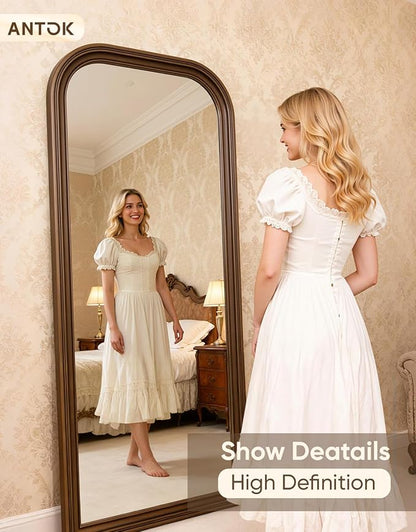 Antok 71"x32" Oversized Full Length Mirror, Extra Large Floor Mirror Freestanding or Wall-Mounted Mirror for Bedroom, Living Room, Cloakroom, Bronze