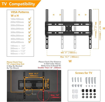 5Rcom Universal Swivel TV Stand for 27-60 inch Curved/Flat Screen TVs, Table Top TV Base Replacement Holds up to 88 lbs, Height Adjustable TV Stand Mount with Tempered Glass Base, MAX VESA 400x400mm