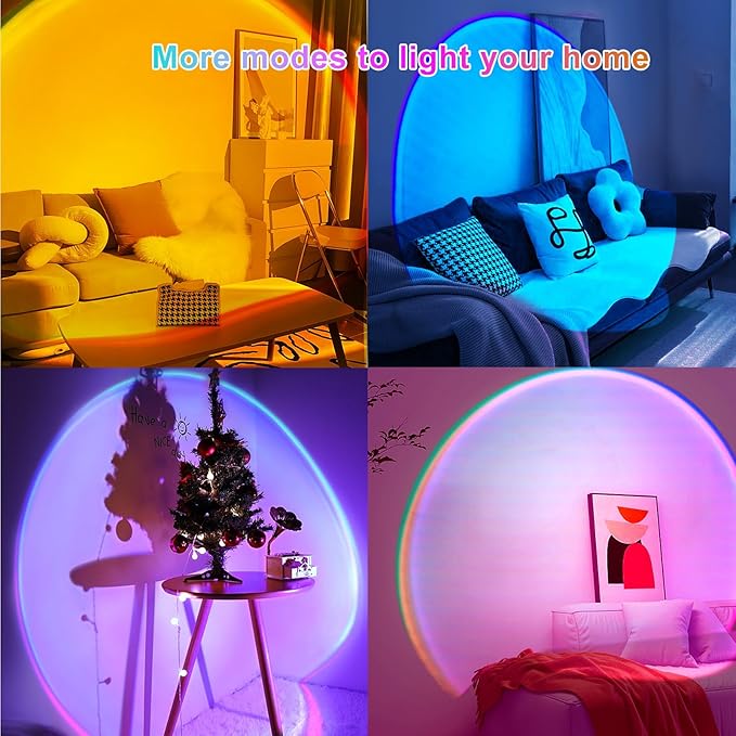 Sunset Lamp Projector with APP and Button Control, Multicolor Changing Projection Light Sunlight Lamp for Bedroom, Photography, Party, Tiktok Live, Room Decor