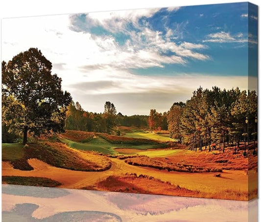 Tobacco Road Golf Course Wall Art for Living Room Bedroom Bathroom Home Decoration North Carolina Golf Course Picture Poster Framed Artwork Golf Canvas Prints Ready to Hang(18''H x 24''W)