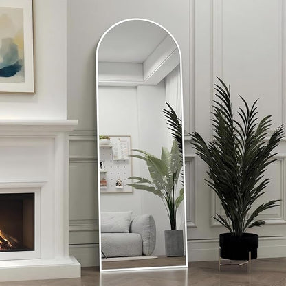 Door Mirror, Arched Full Length Mirror Over The Door, 16"x 50" Hanging Mirrors, Wall Mirrors,White