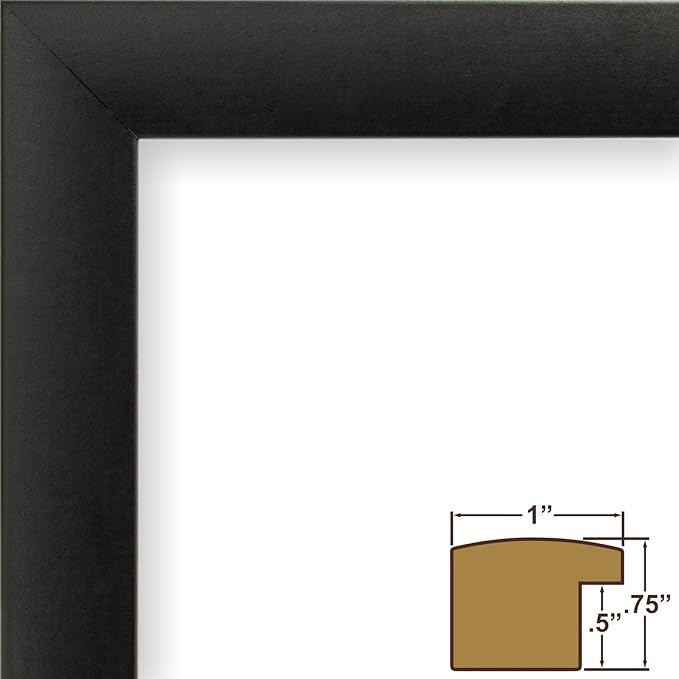 Craig Frames 1WB3BK Picture Frame 7-Piece Wall Set, Black Frames, White Display Mats