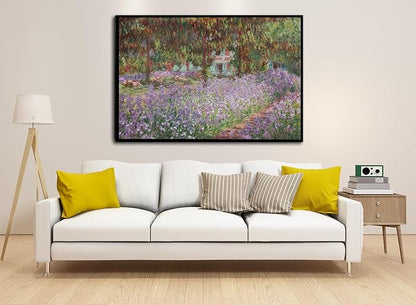 Irises in Monet's Garden, 1900 by Claude Monet - Large Canvas Art Wall Decor Painting Print Framed -24" x 36"