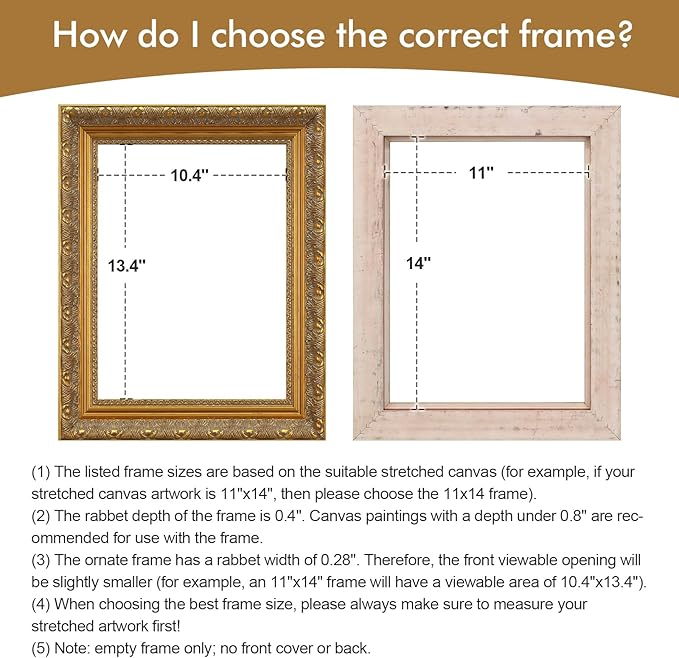 Vintage Gold Frame for 12x12 Canvas Paintings, 2.4” Wide Finished Wood Ornate Frame for Oil Painting Art Prints Landscape Family Portrait, Victorian Antique Gallery Wall Decor(No Glass & Back)