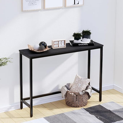 Timberer 39.4” Console Table, Hallway Entrance Table Sofa Table Behind Couch, for Living Room, Entryway, Easy Assembly, Accent Table, Black