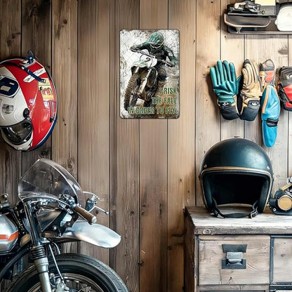 Motorcycles Metal Sign It's Not About Being Better Than Someone Else Tin Poster Motorcycles Lover Art Wall Decor Home Garage Man Cave Bath Kitchen Yard Sign Decor 12x8 Inch