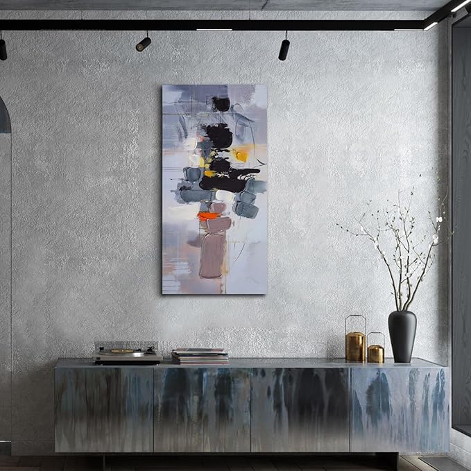 Ardemy Abstract Wall Art for Living Room Canvas Art Wall Decor, Modern Textured Painting Bedroom Picture Artwork Mens Room Framed Kitchen Dining Room Home Office, Large 40"x20"