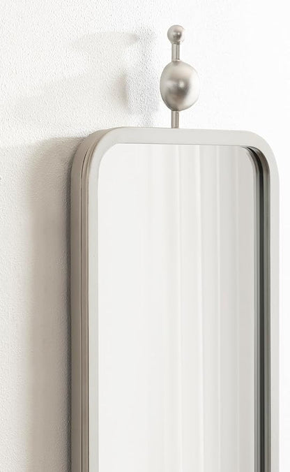 Kate and Laurel Kasota Traditional Slim Panel Wall Mirror, 9 x 36, Silver, Vintage Tall Mirror for Use as Versatile Entryway or Bedroom Wall Decor