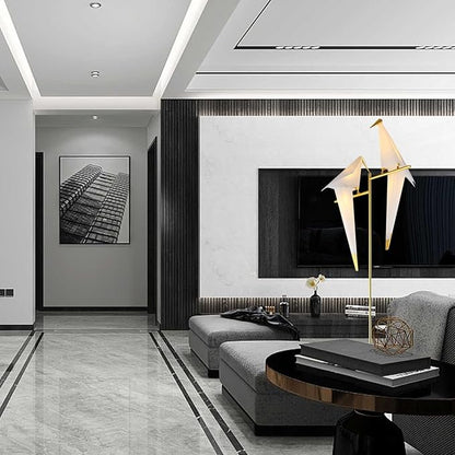 Bird Floor Lamp, 68" Bird Lamp Modern Gold Origami Swing Crane Floor Pendant Light Fixtures for Bedroom Dining Living Room