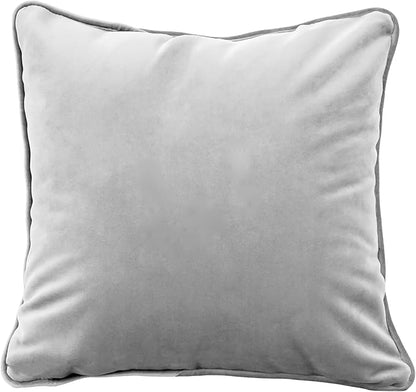 FDP 15" x 15" Velvet Square Pillow Set with Piping Decorative Throw Pillow for Home Dcor in Living Room, Bedroom or Lounge (2-Pack) - Sterling, 15157-344