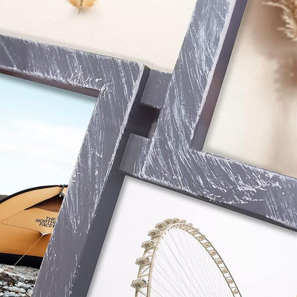 HELLO LAURA Large Picture Frames 21 Opening Frame for Wall - 4x6 Photo Frame Multiple Photos Elegant Family Picture Frames Collage Wall Decor - Grey