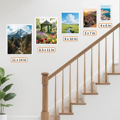 8x10 Picture Frame Set of 8, White Photo Frames for Tabletop or Wall Display, Fits Pictures 5x7 with Mat or 8x10 Without Mat, Frame Collage with HD Plexiglass for Gallery Home Wall Decor