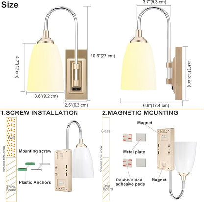 LUXSWAY Wall Sconce, 12 Color Changing,Wall Lamp Over Bed Headboard Light, Wall Mounted Light for Hallway Bedroom Home Decor, Dimmer & Timer Off-1Pack