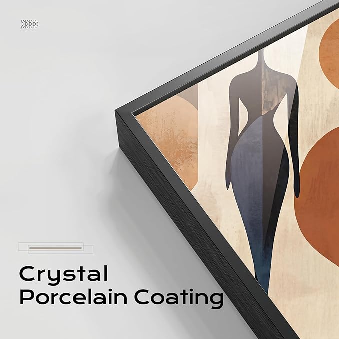Extra Large Wall Art for Living Room Above Couch Bedroom Office, Beige Abstract Modern Luxury Framed Crystal Porcelain Wall Decor, Waterproof Easy Clean Artwork for Home Hotel Restaurant Spa 29x58 Inch