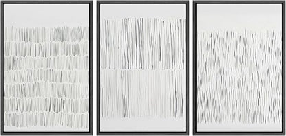 SIGNLEADER Framed Canvas Print Wall Art Set Minimalist Black and White Line Illustrations Minimal Decorative Bohemian Nordic for Living Room, Bedroom, Office - 16"x24"x3 BLACK