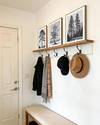 Drsoum Vintage Black Gray Tree Wall Art Framed Antique Retro Forest Prints Modern Rustic Artwork Bedroom Farmhouse Ready to Hang 11x14in Natural Framed