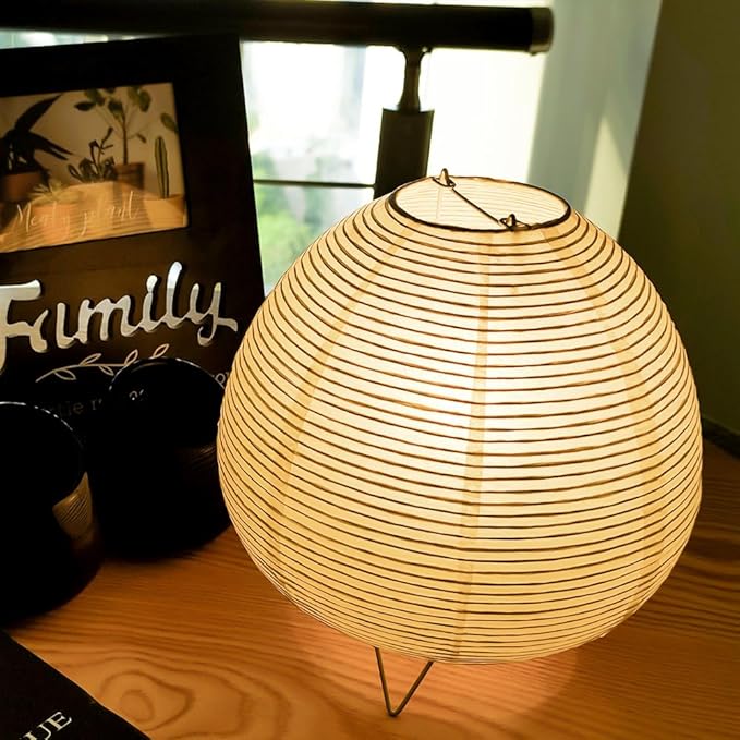 YY YEARCHY Table Lamp Paper Lamp Standing Lamps with Rice Paper Shade for Bedroom Livingroom (Egg 2 Pack)