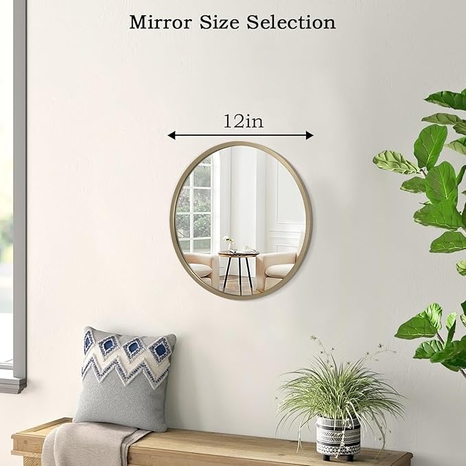 AOAOPQ Mirror Wall for Bathroom Metal Brushed Frame Tempered Glass Wall Mounted Home Small Mirrors Living Room Entryway Bedroom Bronze