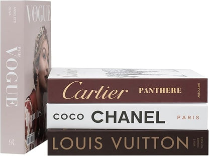 PROBENEX Luxe Large 4 Pcs Faux Decorative Books Set | Not Real Books, Cardboard Foldable Photography Props | Modern Coffee Table, Minimalist Home Room Decor, Home Staging, Magazine-Ready, Editorial
