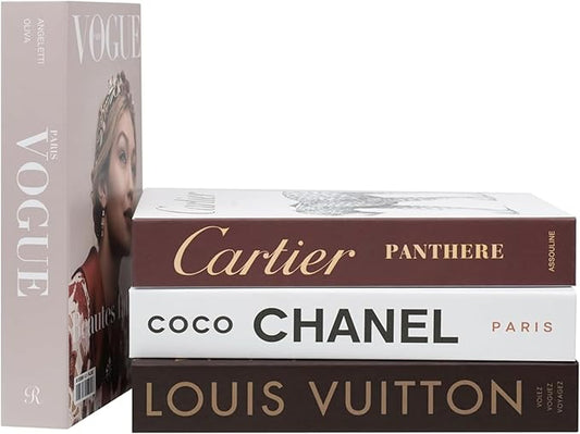 PROBENEX Luxe Large 4 Pcs Faux Decorative Books Set | Not Real Books, Cardboard Foldable Photography Props | Modern Coffee Table, Minimalist Home Room Decor, Home Staging, Magazine-Ready, Editorial