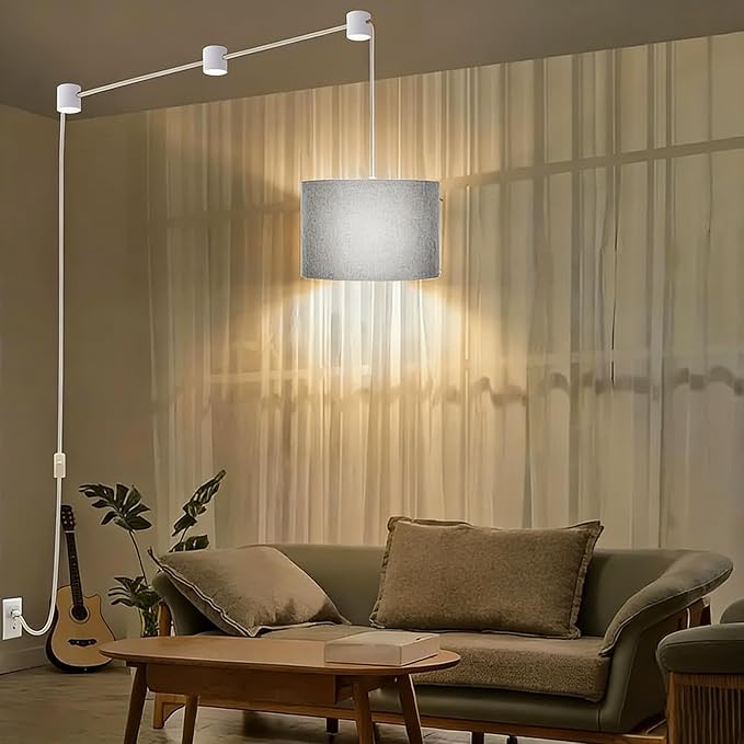 2pcs Plug in Pendant Light, Hanging Lamp with RGB Smart Bulb, Hanging Lights with Plug in Cord Hanging Lights for Bedroom Kitchen Living Dining Room Light Fixture