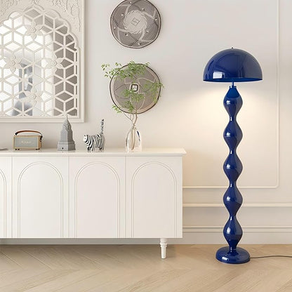 Modern Mushroom Floor Lamp, Blue, 59.1 Inch High, 3 Light Colors, Foot Switch
