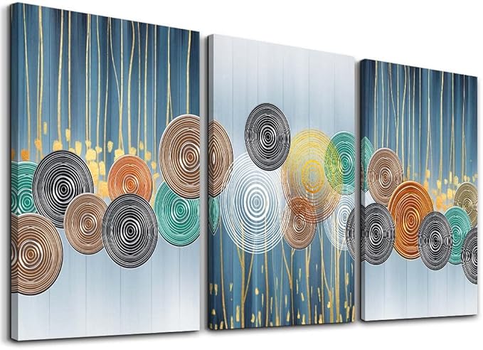 Abstract Canvas Boho Wall Art/Decor For Living Room Bedroom Bathroom Office Fashion Minimalist Wall Paintings/Pictures Artwork Home Decoration 3 Pieces